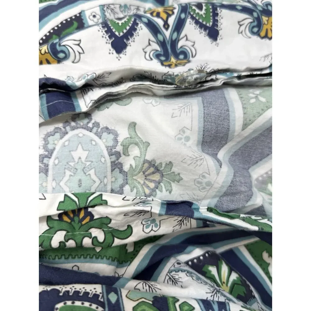 Pottery Barn Ashton Mosaic Tile Medallion Full/Queen Size Duvet Cover Set 2 Sham